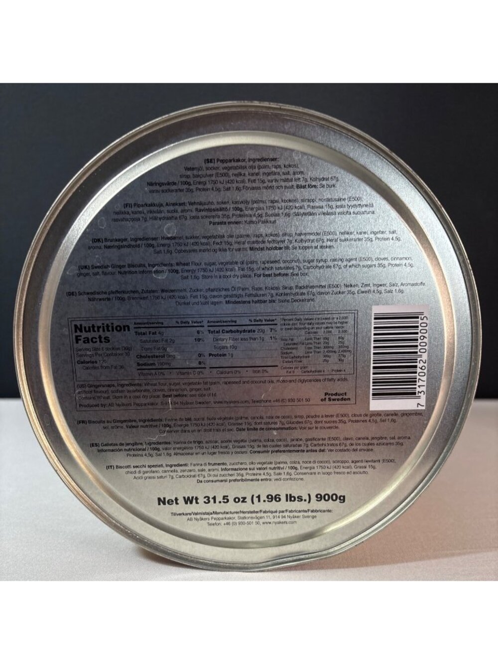 Nyakers Pepparkakor Swedish Gingersnap Cookie Tin Decorative Red Empty Tin Only - Picture 8 of 12